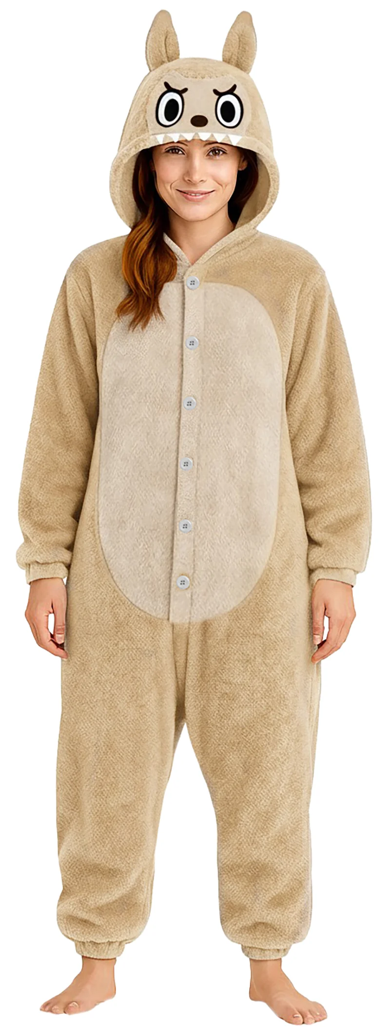 Labubu Pak - Onesie Dames – Maat L (42/44) – Beige