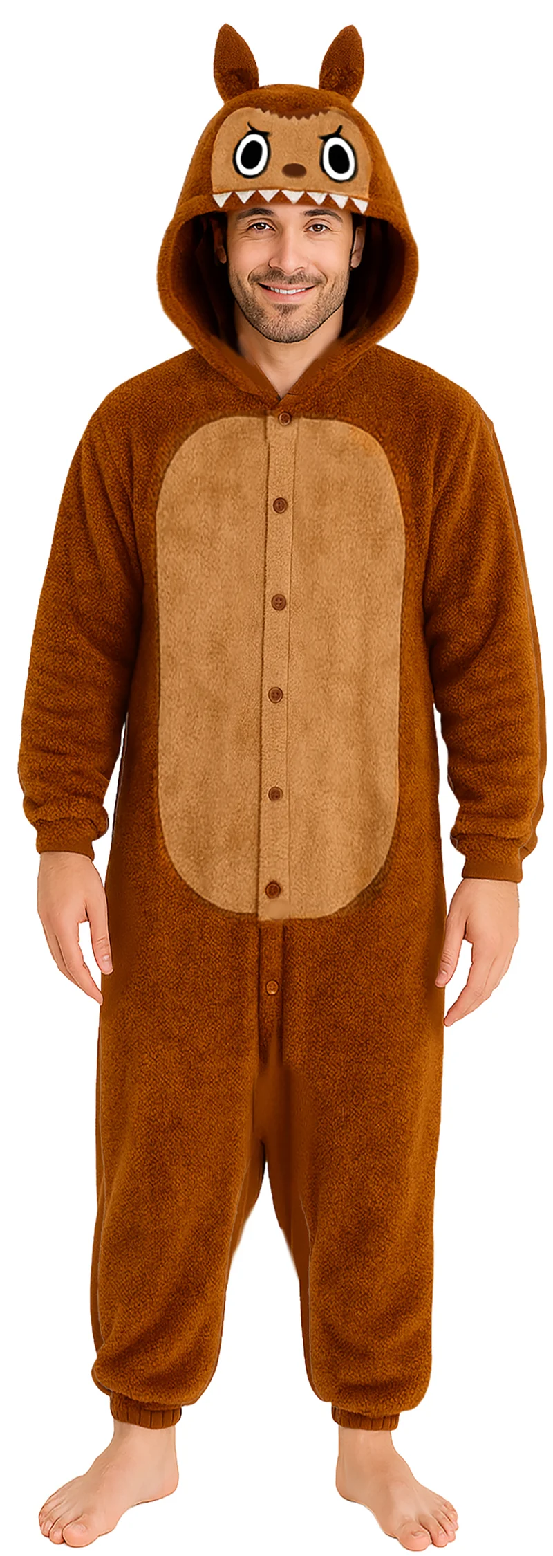 Labubu Pak - Onesie Heren – Maat L (52/54) – Bruin