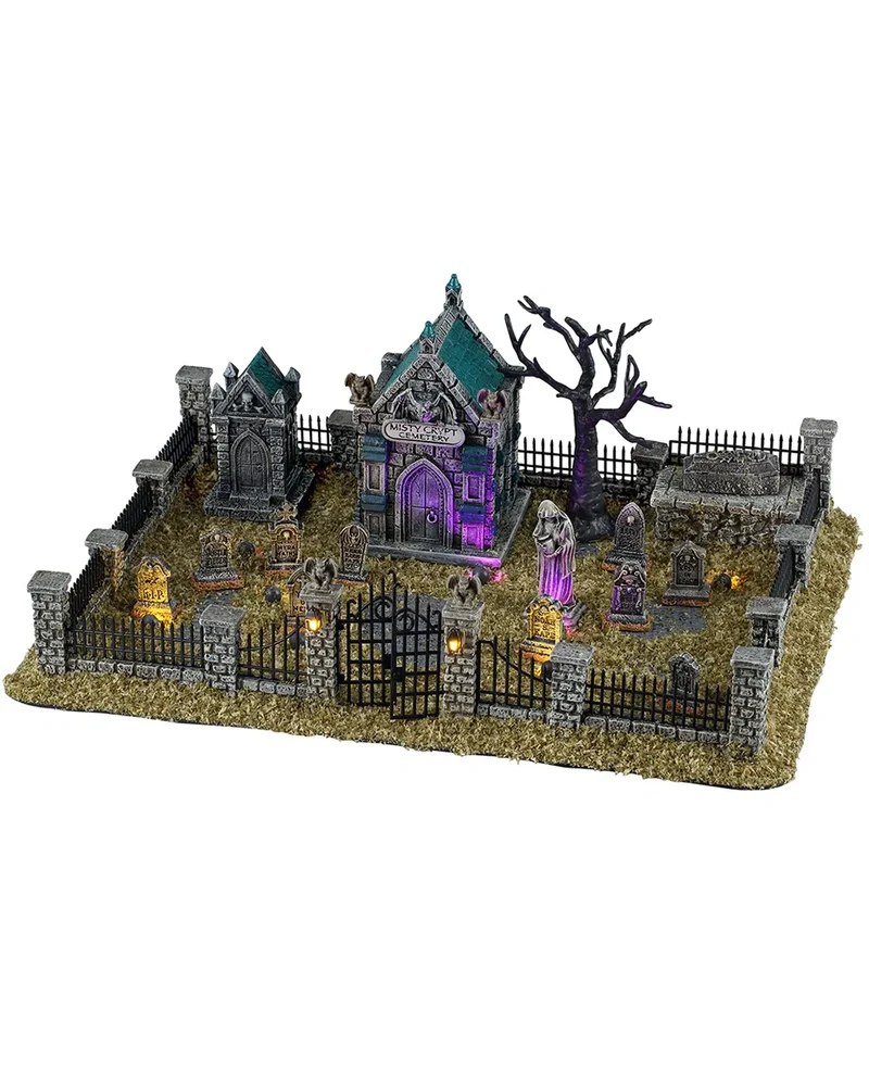 Lemax Spooky Town - Misty Crypt Graveyard Set