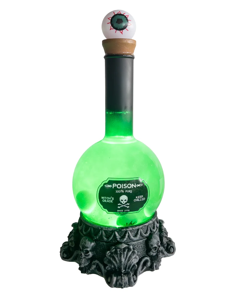 Poison Potion Flasche mit Augäpfel & Green LED`s 29cm