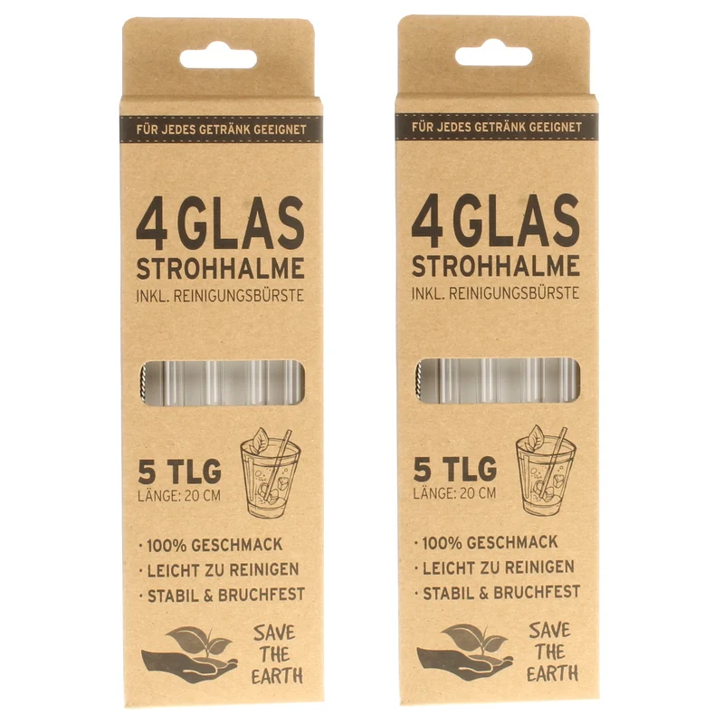 8er Set Trinkhalm Glas