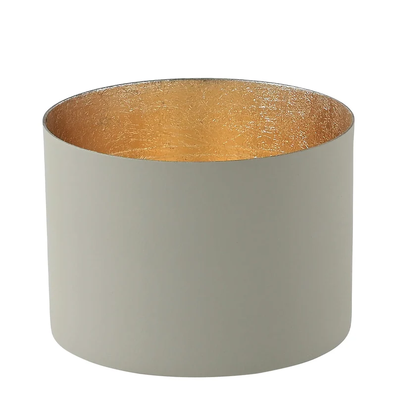 Windlicht Chennai coolgrey-goldfarben mittel