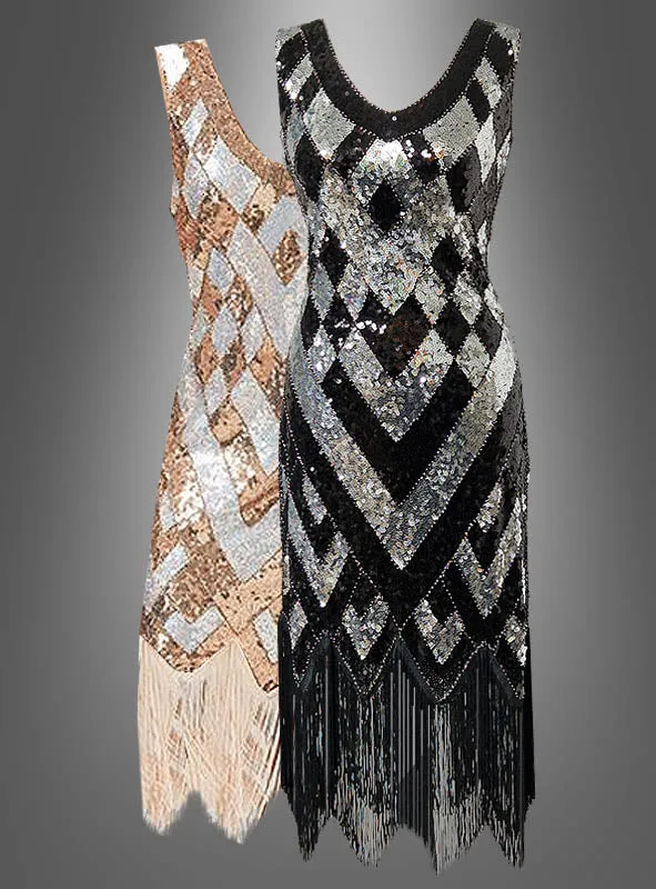 20er Diva Deluxe Pailletten Kostüm Marlene
