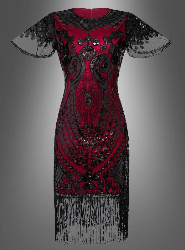 20er Jahre Kleid Kurzarm mit Pailletten Grace