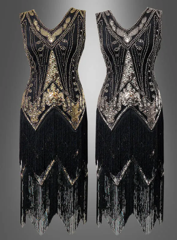 Deluxe Flapperkleid 2-reihige Fransen Iris