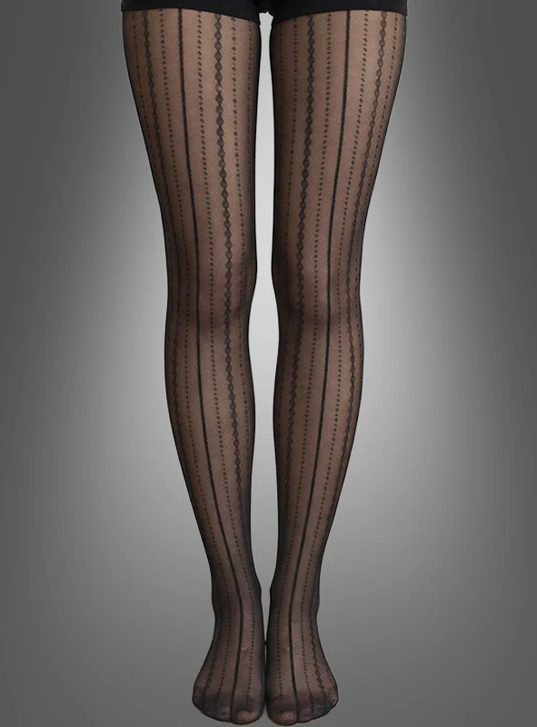 Elegante Feinstrumpfhose mit dekorativem Linienmuster