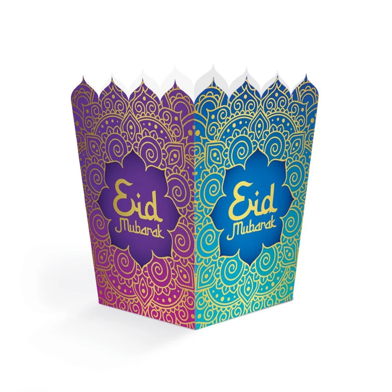 Eid Mubarak Snack Tabletts Lila Blau 8Stück
