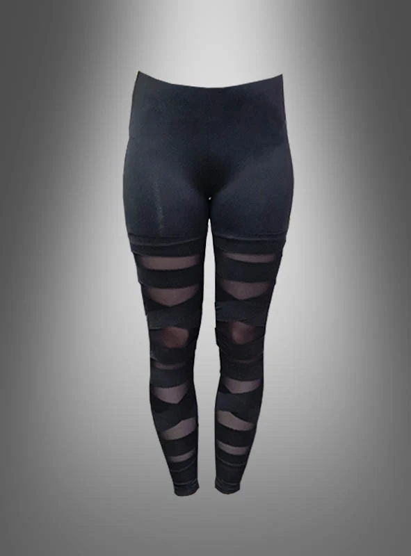 Deluxe Schlitz Leggings schwarz 80er