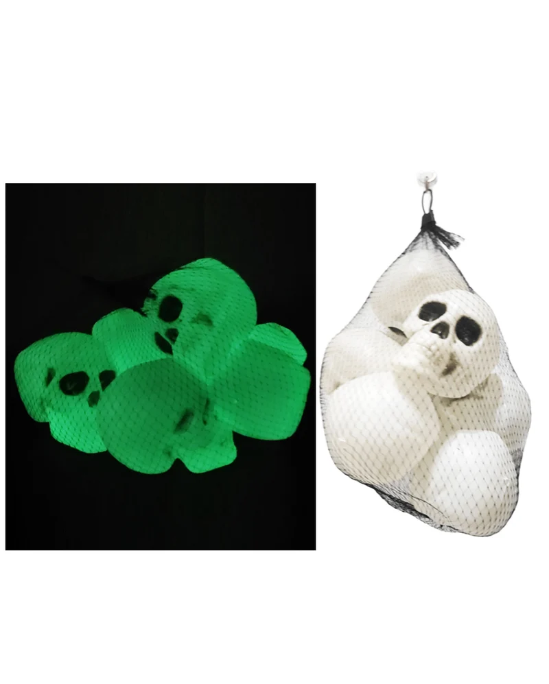 Glow in the Dark Totenschädel 6 St.