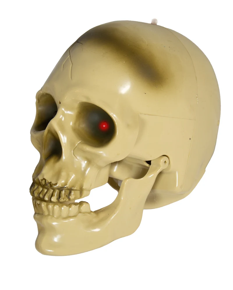 Animierter Totenschädel mit Licht, Sound & Bewegung 22cm
