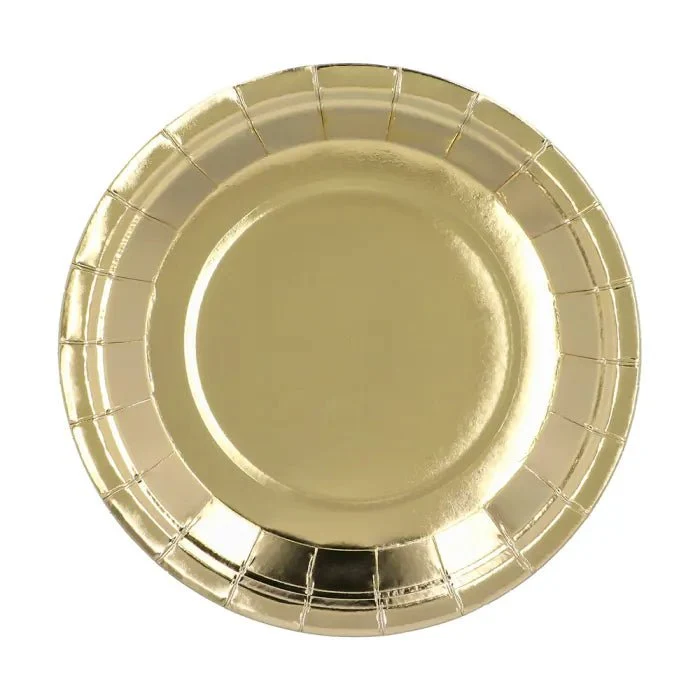 Goldene Pappteller, 23 cm, 6 Stück