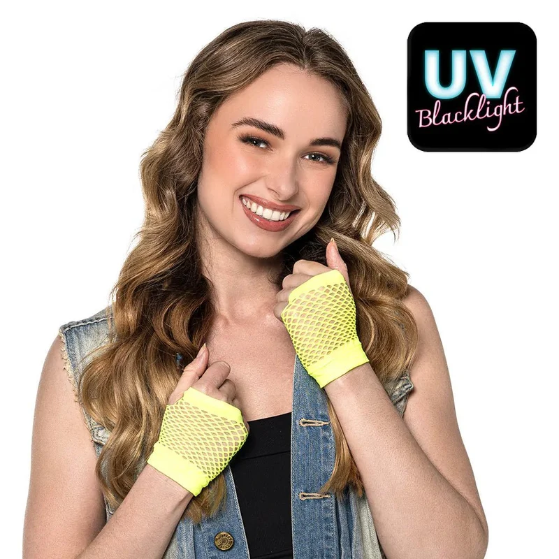 Fischernetz-Handschuhe, gelb