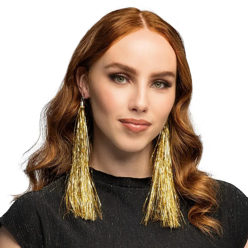 Goldene Ohrringe, 20 cm
