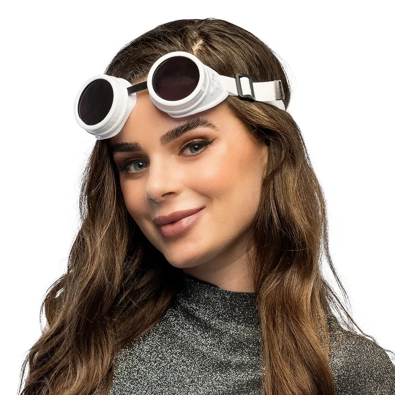 Steampunk-Sonnenbrille, weiß