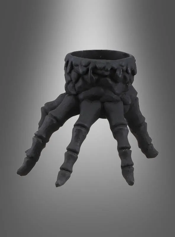 Skeletthand Kerzenhalter Polyresin 13x10cm