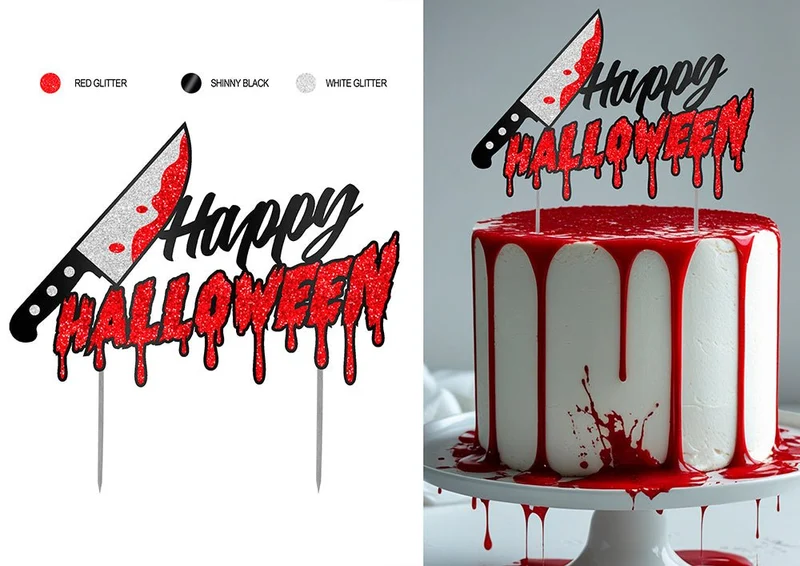 Halloween-Tortenaufsatz mit Glitzer