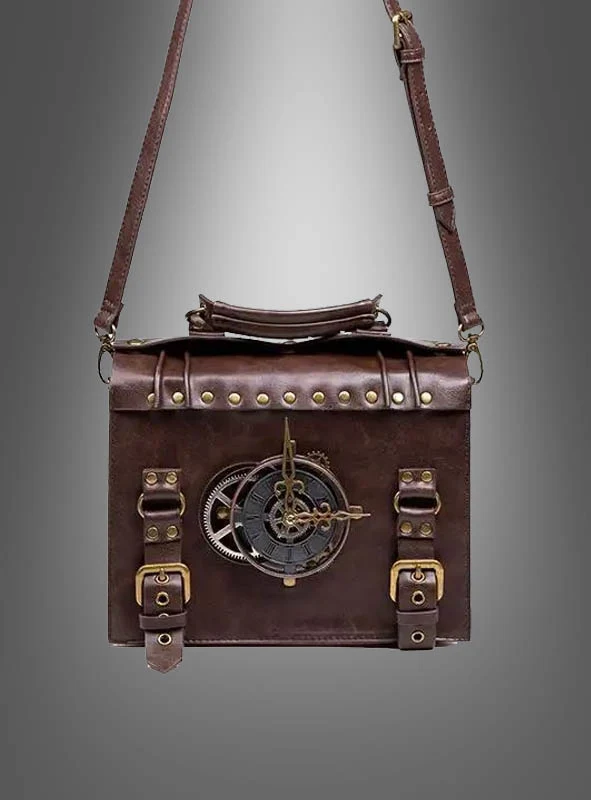 Steampunk Handtasche 26cm mit Uhr