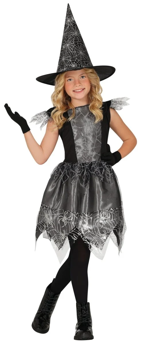 Hexenkleid Schwarz-Grau für Mädchen