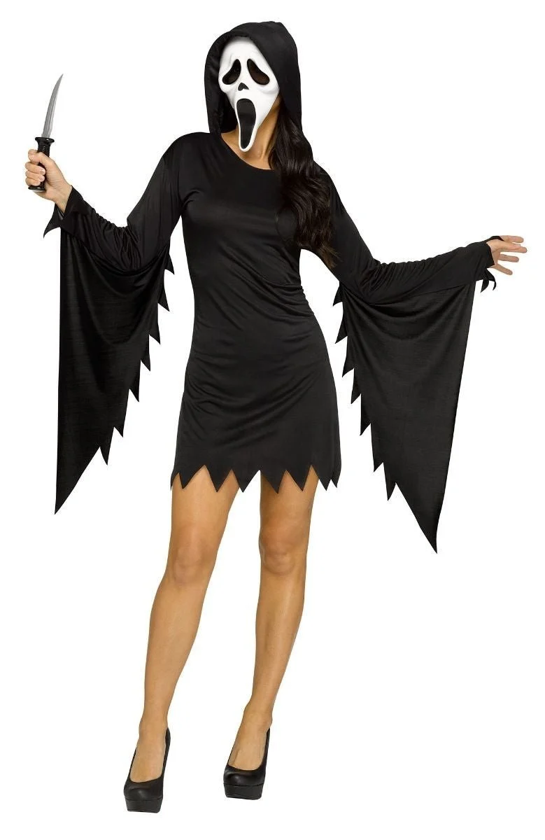 Halloween Kostüm Schwarz Damen Geist Gesicht Gealtert