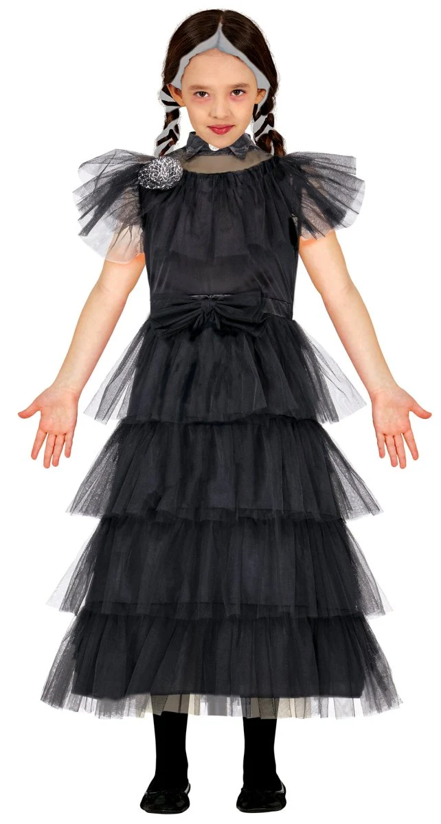 Halloween-Kleid, schwarz, für Kinder, „Gothic Queen“