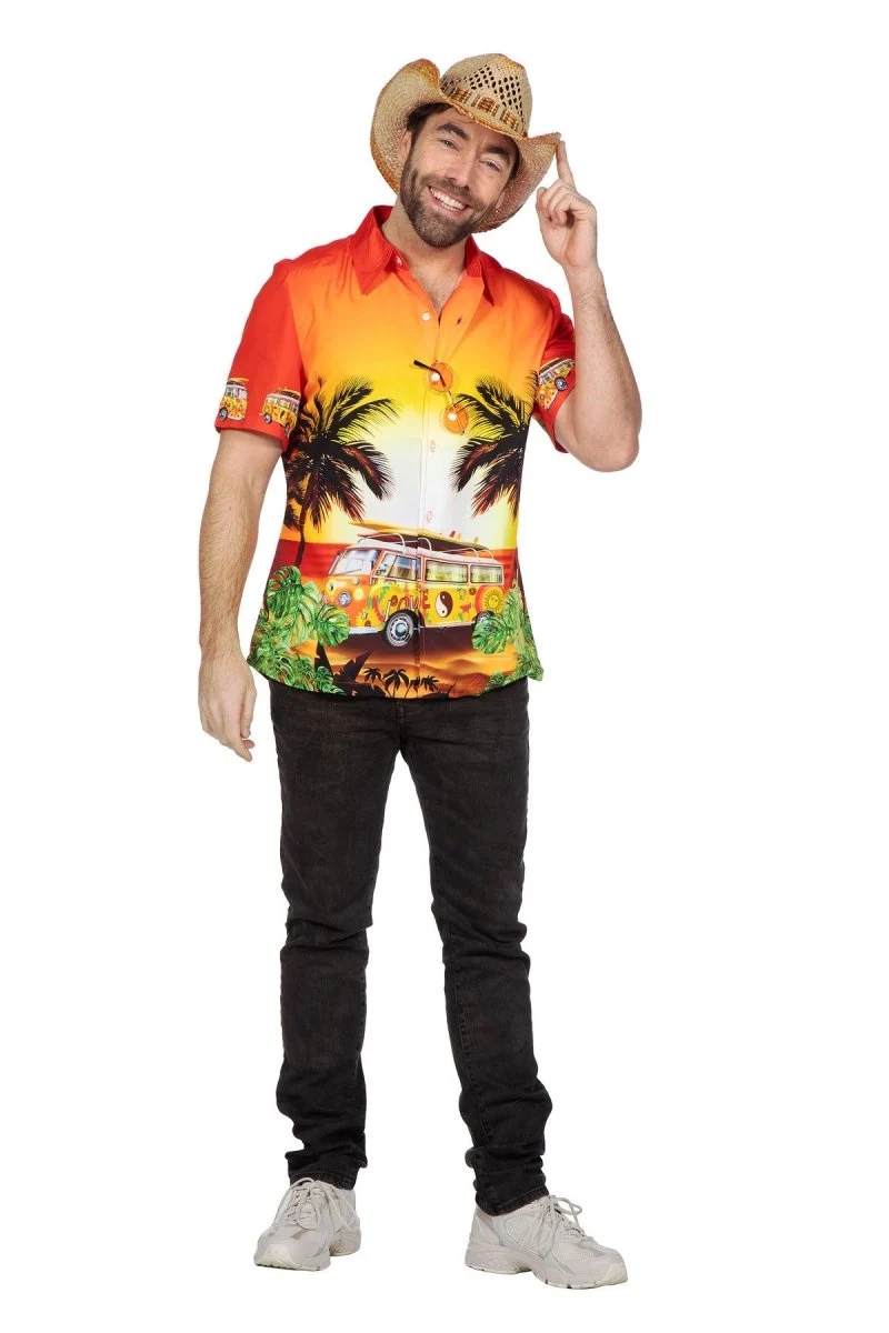 Hawaii Bluse Orange Männer