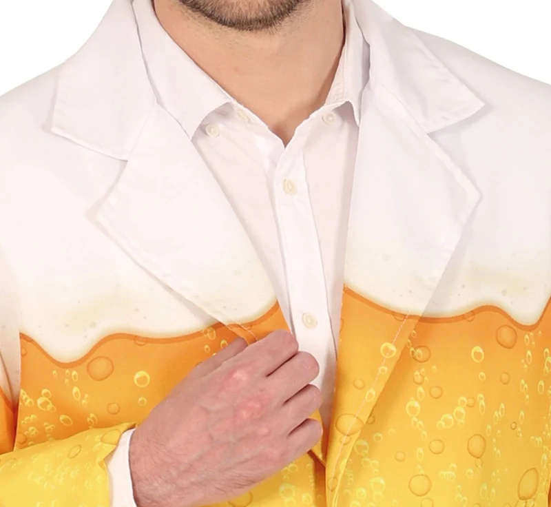 Bierpak Heren – Geel/Wit Kostuum met Jasje & Broek