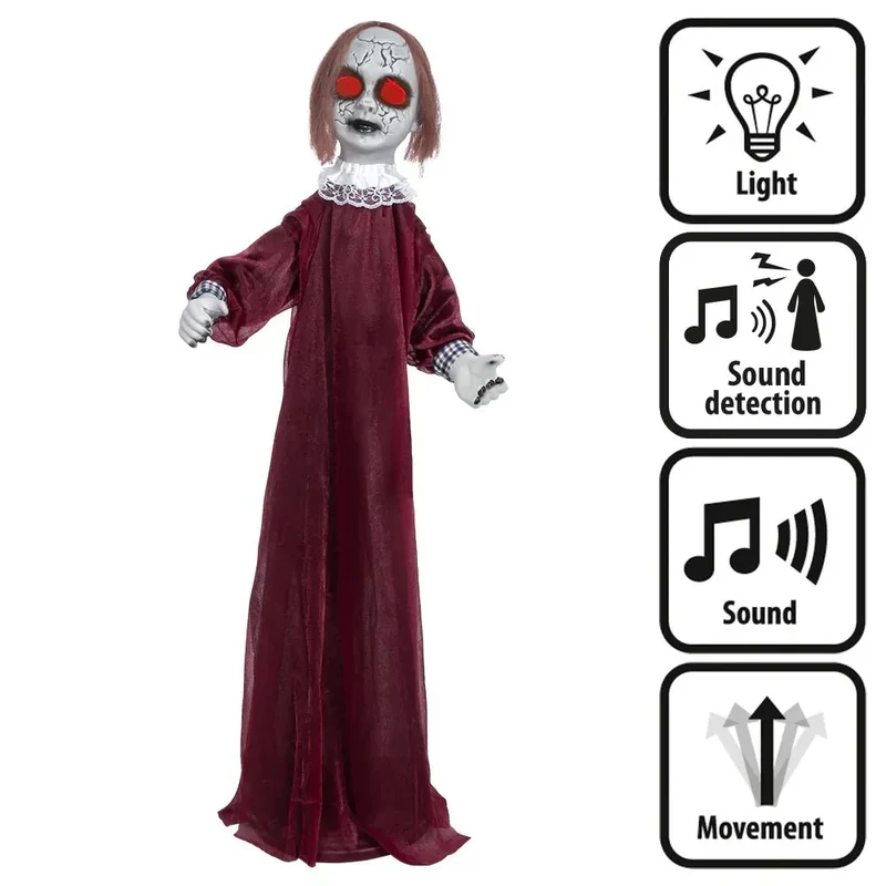 Enge Halloween Pop Dolly 90 cm | Licht, Geluid & Beweging