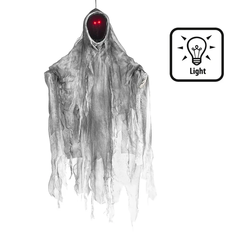 Halloween Spook Decoratie 36 cm – Faceless Ghost met rode ogen