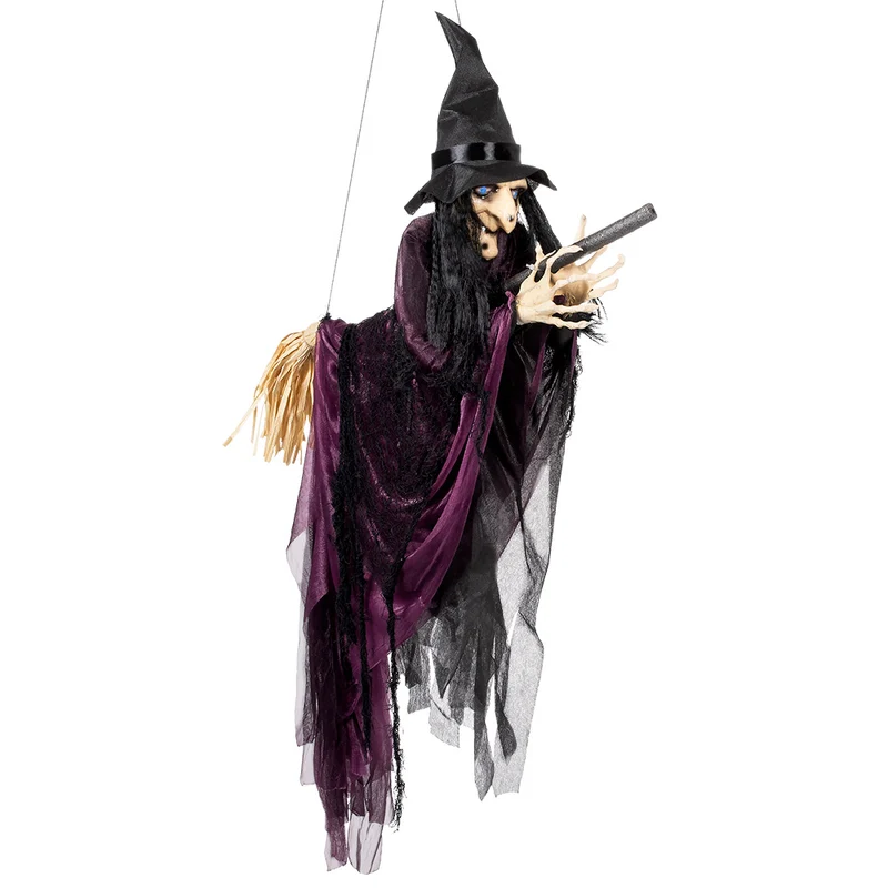 Hangdecoratie Vliegende Heks – 115 cm Halloween Decoratie