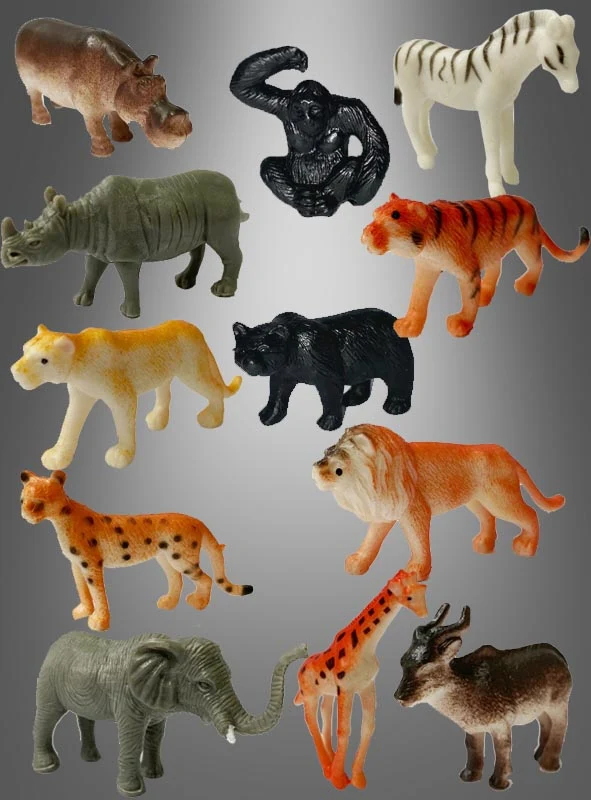 Dschungeltiere Figuren 12er Pack