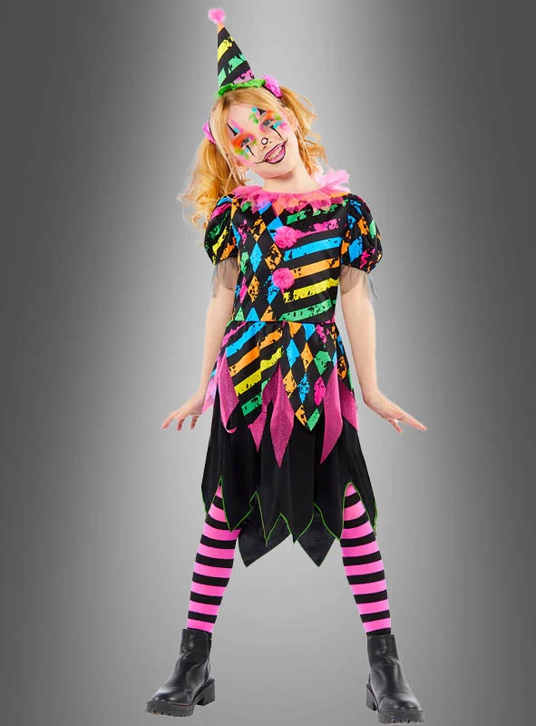 Zirkus Clown Neon Kostüm Mädchen