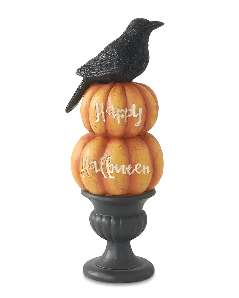 Happy Halloween Pumpkins mit Krähe & Urne 22cm