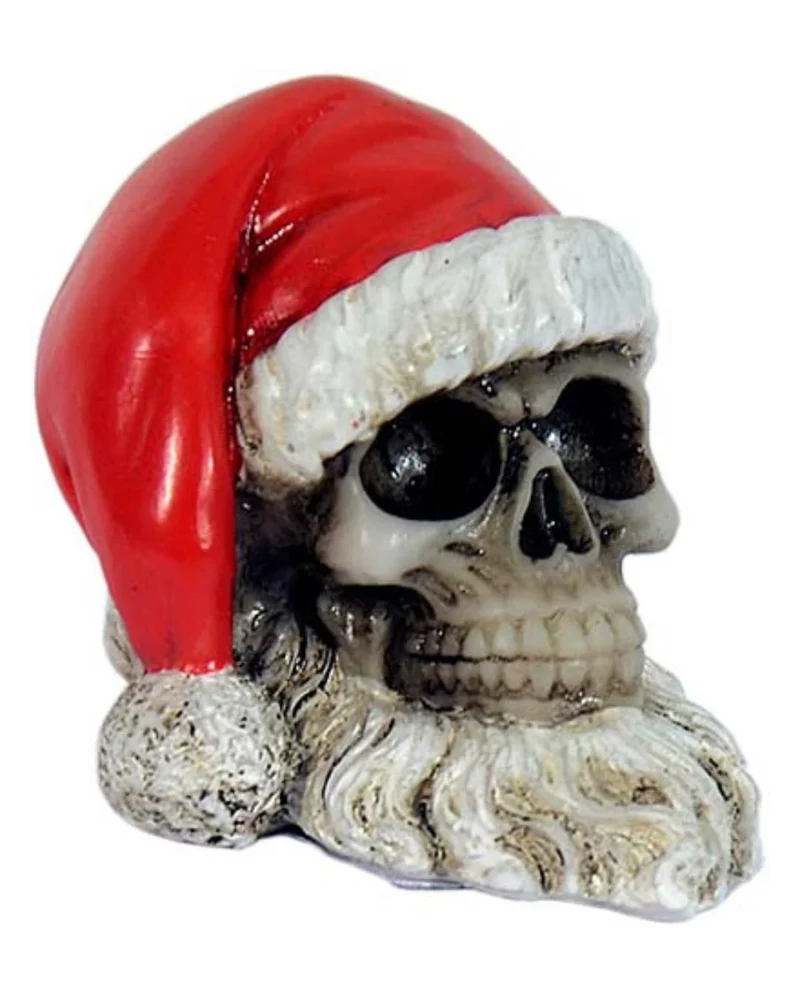 Mini Totenschädel mit Weihnachtsmütze 5,5cm