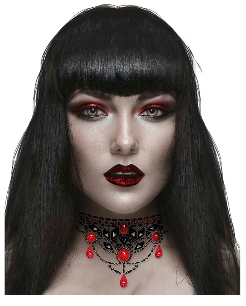 Gothic Glitzersteinchen Halskette Selbstklebend