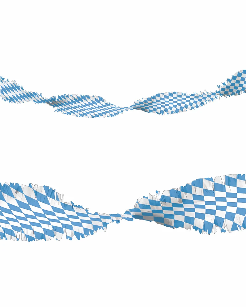 Weiß-Blaue Oktoberfest Rautengirlande 6m
