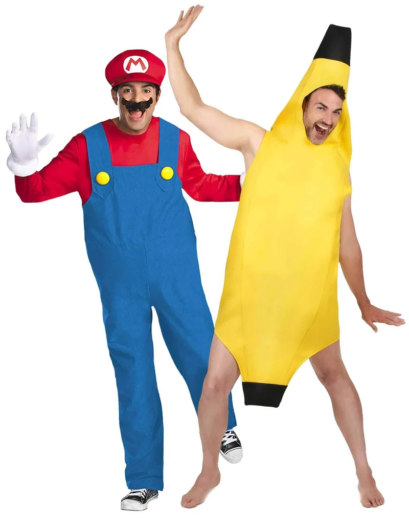 Super Mario™ Paarkostüm mit Banane für Erwachsene