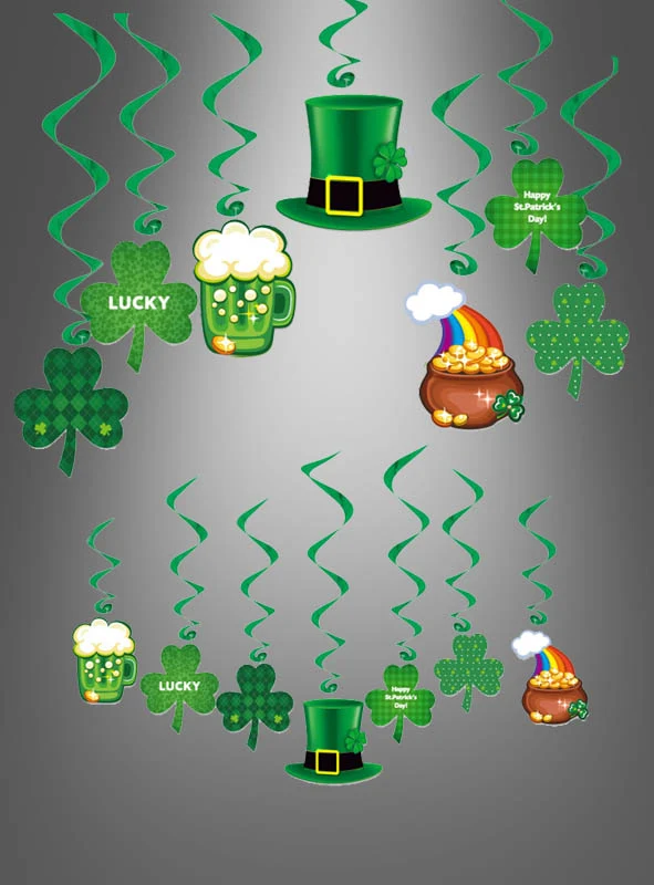 Saint Patricks Day Deko Swirls 14 Stück