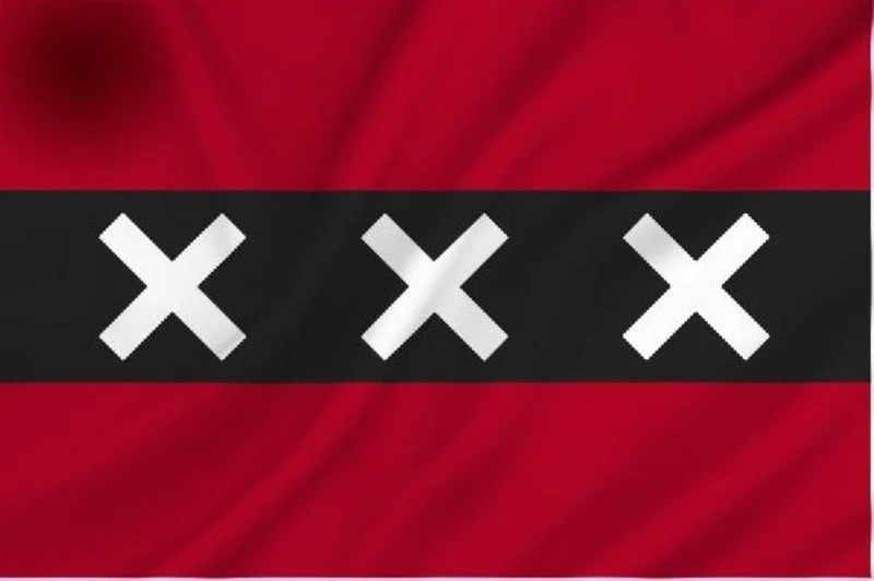 Amsterdam-Flagge Rot Weiß Schwarz 1,5 m