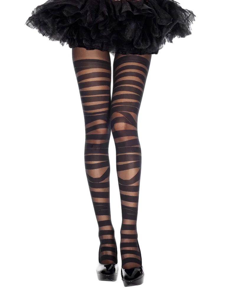 Schwarze Strumpfhose mit Verband Design