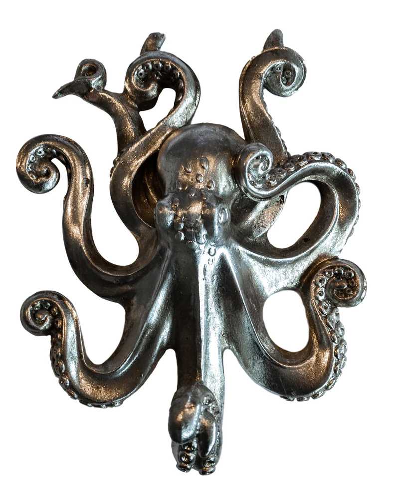 Oktopus Wandrelief mit Haken