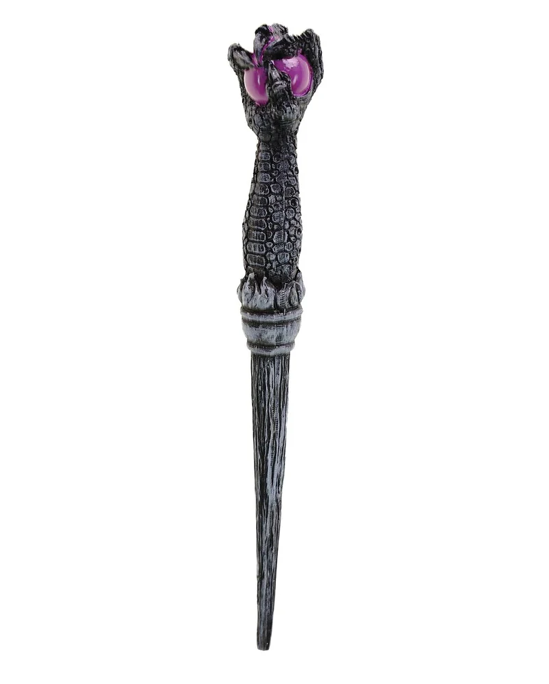 Zauberstab Drachenhand mit Lila Glaskugel