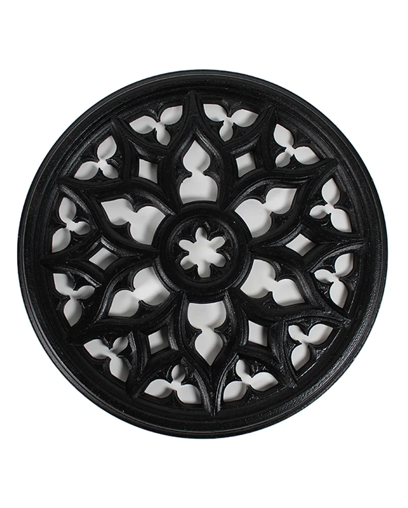 Schwarzes Viktorianisches Gothic Fenster 19cm Ø