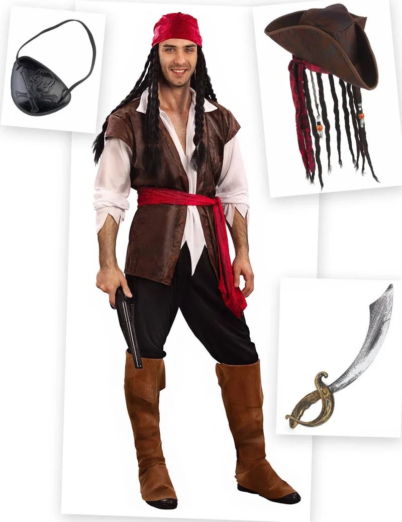 Set Piraten Kostüm für Herren