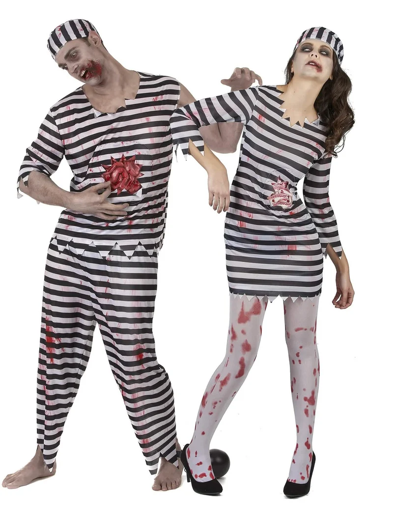 Paarkostüm Sträfling - Zombie für Halloween