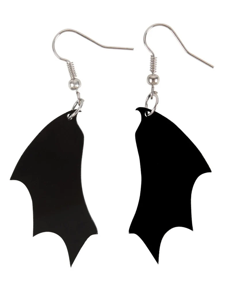 Schwarze Fledermaus-Flügel Ohrringe