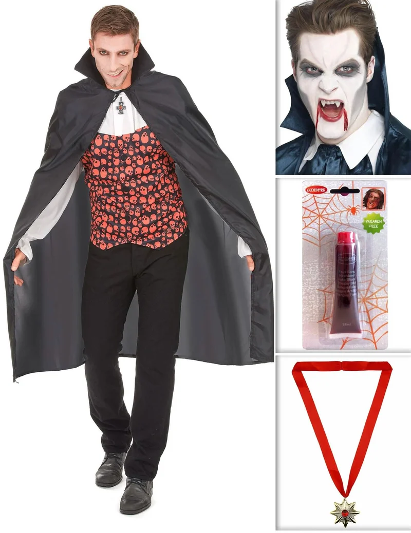 Vampir Kostüm-Set für Halloween bunt