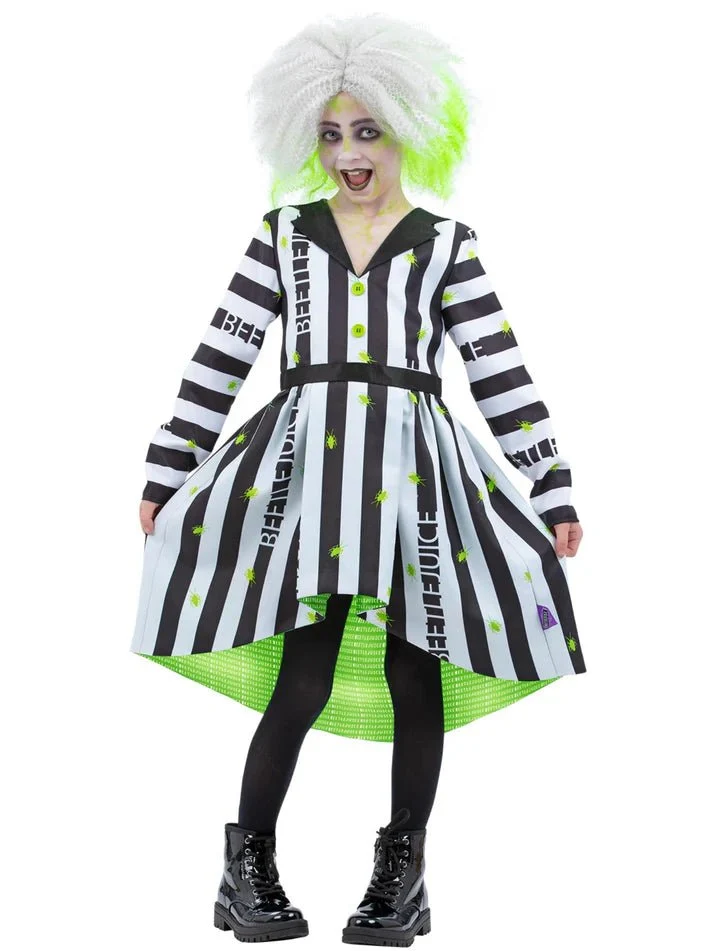 Beetlejuice Kostüm Kleid mit abgewinkeltem Saum Rock