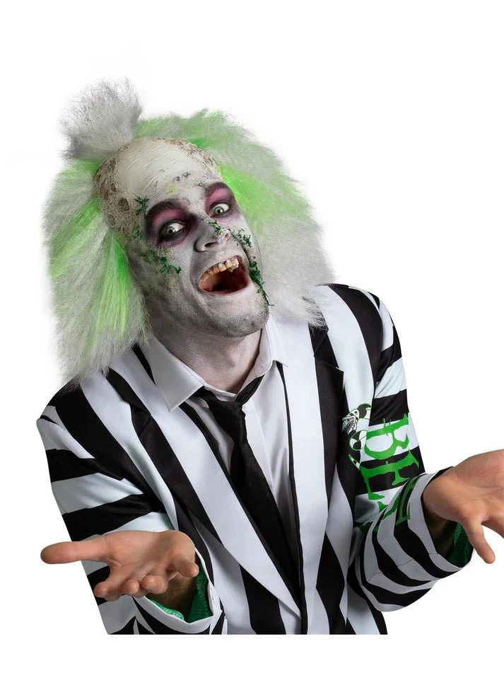 Beetlejuice Perücke mit Latex Glatze