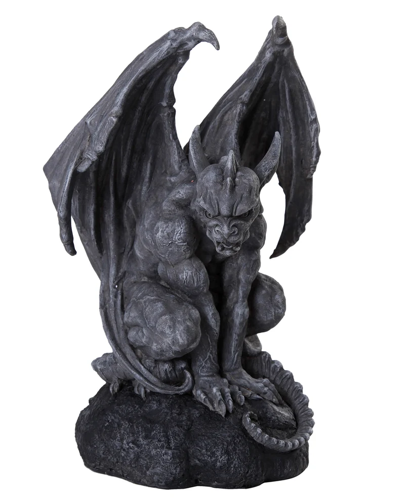 Gargoyle auf Stein sitzend 32cm