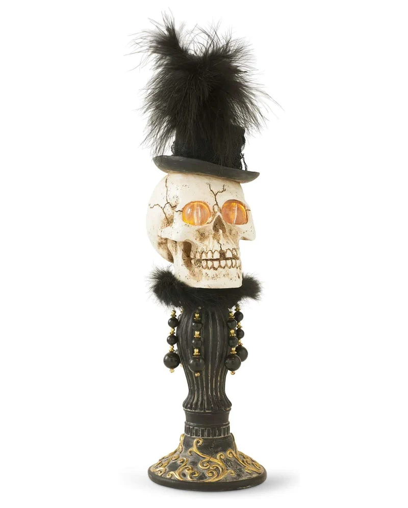 Mrs. Skelett Halloween Büste mit LED Augen 42cm